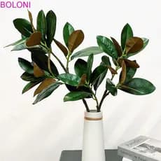 BOLONI Simulado Ramo De Árvore De Magnólia , Planta Artificial Artesanal Com 2 Garfos , Plantas Artificiais De 110cm