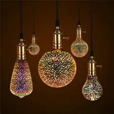 LANSEL Lâmpada De Fogo De Artifício 3D A60/ST64/G80/G95 Decoração De Casa E27 Suporte De Bola Edison