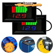 LANSEL Indicador De Nível De Carga Do Carro Universal LED Voltímetro Testador 12V 24V 36V 48V 60V 72V