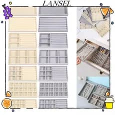 Caixa De Armazenamento De Joias De Veludo LANSEL , Bandeja De Exibição De Colar Empilhável , Gaveta De Vitrine