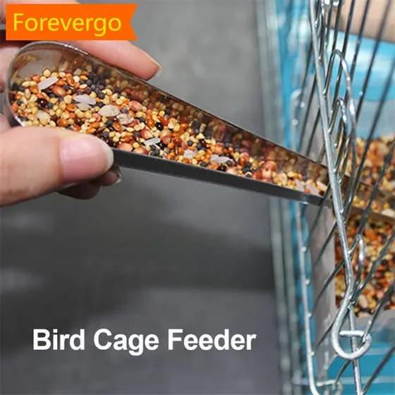 forevergo Comedouro De Gaiola De Aço Inoxidável Para Pássaros Pombos