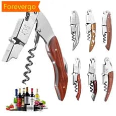 forevergo Abridor De Vinhos De Aço Inoxidável Garrafas De Cerveja E Cortador De Folhas Presente Para O Amante Do Vinho B3G7