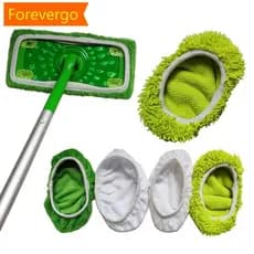 forevergo Thickened Faixa Elástica Espessada Mop Pads Coral Fleece/Microfiber/Chenille Substituição De Pano De Esfregão Rotativo Lavável Para Limpeza De Pisos D9U9