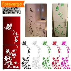 forevergo 25x70CM Criativo Borboleta Flor Padrão Geladeira Adesivo Decoração De Casa Adesivos De Parede O1Y3
