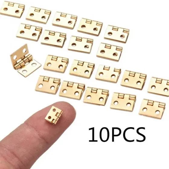 10 Pçs/Set Mini Dobradiça De Cobre/Dobrar Pequena Bronze Com Prego/Caixa De Madeira Dobradiças Do Armário Da Porta Metal/DIY Ângulo Direito Acessórios Para Móveis