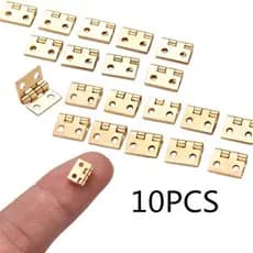 10 Pçs/Set Mini Dobradiça De Cobre/Dobrar Pequena Bronze Com Prego/Caixa De Madeira Dobradiças Do Armário Da Porta Metal/DIY Ângulo Direito Acessórios Para Móveis