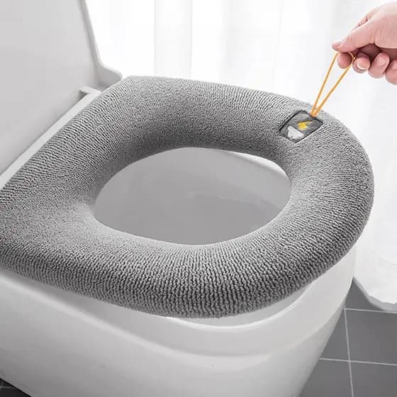 Tampa De Assento Do Vaso Sanitário Quente Universal Com Alça/Lavável Malha/Inverno Grosso Fechando Mat Acessórios Banheiro