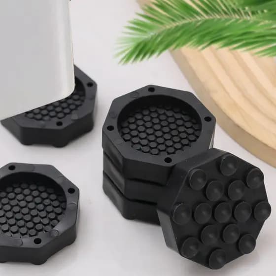 Máquina De Lavar Roupa Anti-Vibração Pés Almofadas Silicone Antiderrapante Silencioso Universal Geladeira Móveis Tapetes