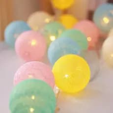 20 LEDs Bolas De Algodão Globo/Cordão De Luzes De Fadas Para Quarto/Casamento/Decoração De Festa Atmosfera