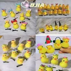 BJIA 10 Peças De Grampo De Cabelo , Pequeno Pato Amarelo Desenho Animado Primavera Pelúcia DIY Bico De Acessório