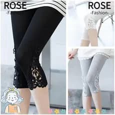Legging Com Acabamento Em Renda ROSEGOODS , Leggings Femininas Respiráveis Ajuste Fino E Elástico Elásticas Finas Vazada