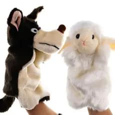 Boneca De Mão De Pelúcia , Bonecas Fantoche Animal De Ovelha , Animais De Lobo , Brinquedos Macios De Desenho A