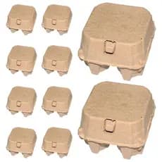KERVOYN Caixas De Ovos De Polpa De Papel , 10 Peças , Bandeja Galinha Com Economia De Espaço De 4 Grades , Caixa De Arma