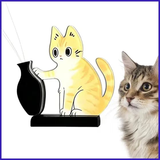 Gato Bigode Keeper Estética Acrílico Decoração Magnética Pet Coletor Geladeira Decorações Para coelmy