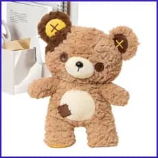 Ursos De Pelúcia De 35cm , Brinquedos De Animais Fofos Com Olhos De Botão E Remendo , Brinquedo De Urso Para Festa De An