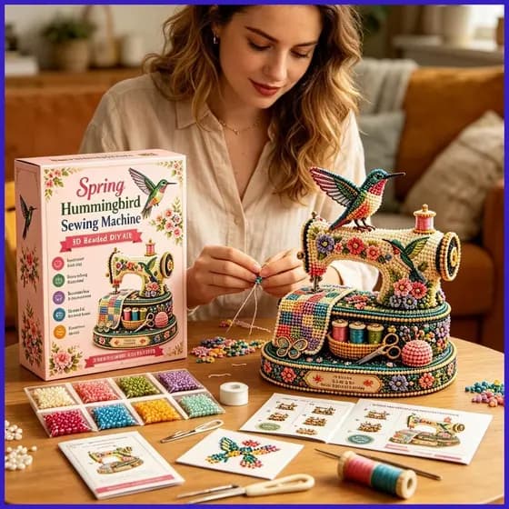 Kit De Miçangas De Animais Beija-Flor , Máquina De Costura , Design DIY , Com Contas Para Iniciantes , Crianças , Adulto