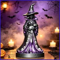Estatueta De Bruxa De Halloween , 8.7 Polegadas , Resina , Vintage , Decorativa , Escultura Gótica , Terror , Estátua De
