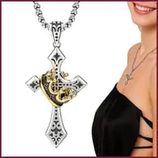 Colar De Cruz Para Mulheres Com Corrente De Crucifixo De Diadema Elegante Pingente Adultos Homens keabr