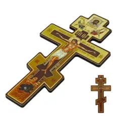 Crucifixo De Parede Ortodoxo Bizantino Para 8 Polegada Três Barras Escultura De Madeira Decoração Sala De Estar Família