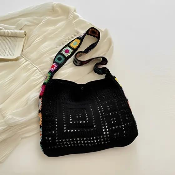 Bolsa Crossbody De Malha Para Mulheres Com Alça De Ombro