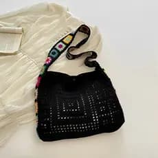 Bolsa Crossbody De Malha Para Mulheres Com Alça De Ombro