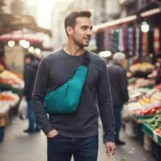 Bolsa De Peito Crossbody Antirroubo Para Homens , Ombro De Segurança Triangular Com Alça Ajustável Deslocamento Diário ,