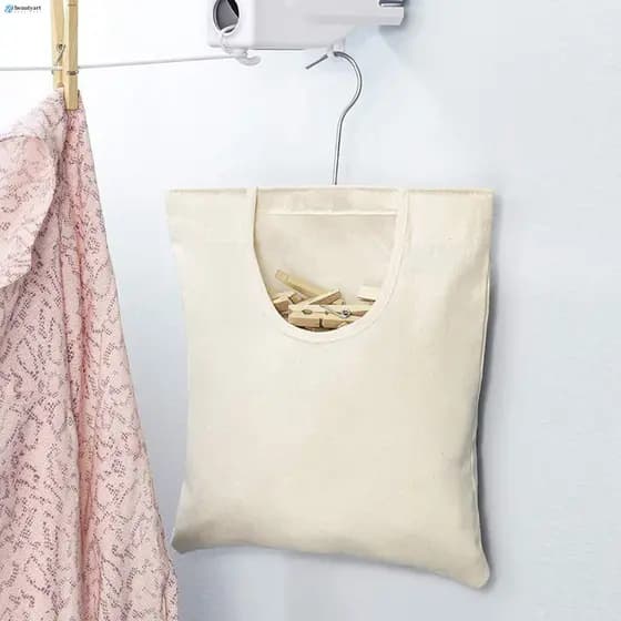Suporte De Pino Para Roupas De Lavanderia Suspensa Portátil-Bolsa Organizadora De Armazenamento Casa Ao Ar Livre