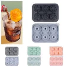 Molde De Silicone De Qualidade Alimentar Com Bandeja De Gelo Rosa De 6 Cavidades Para Coquetéis E Festas