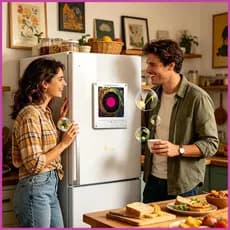 Ímãs Musicais Para Adesivos De Gravação De Som De Geladeira Com Reprodutor Giratório Luz Casa kerimy