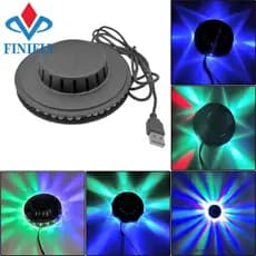 Luzes De Discoteca Giratória De 5W USB RGB Com Som Ativado LED De Palco Para Festa