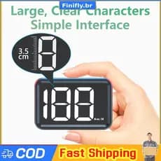 GPS KMH MPH HUD Medidor De Velocidade Digital Head Up Display Grande De Fonte Para Carro