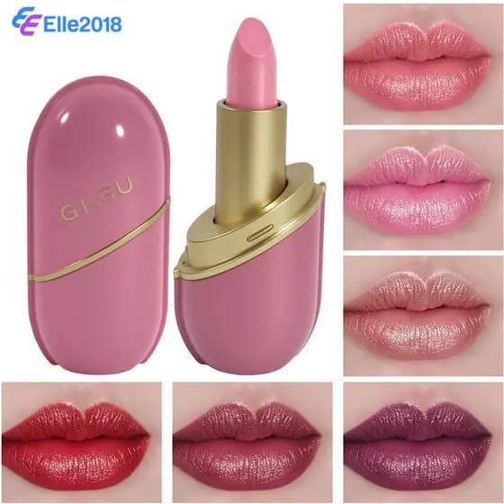 GKGU Gloss Labial Anti-Linhas, Não Desbota, Fácil de Aplicar, Gloss Labial em Pó Matte, Gloss Labial Matte com