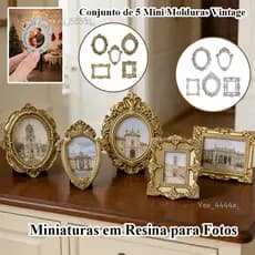 5 Peças Moldura De Resina Vintage Mini Molduras Góticas Penduradas Porta-Retratos Para Exibição De Joias De Parede De Ca