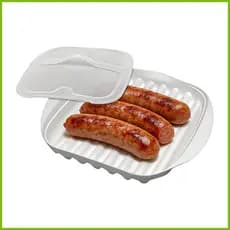 Bandeja De Microondas De Bacon Com Tampa Pratos Não Pegajosos Fogão Para Forno Pizza Carne Cães Quentes Salsicha iadbr