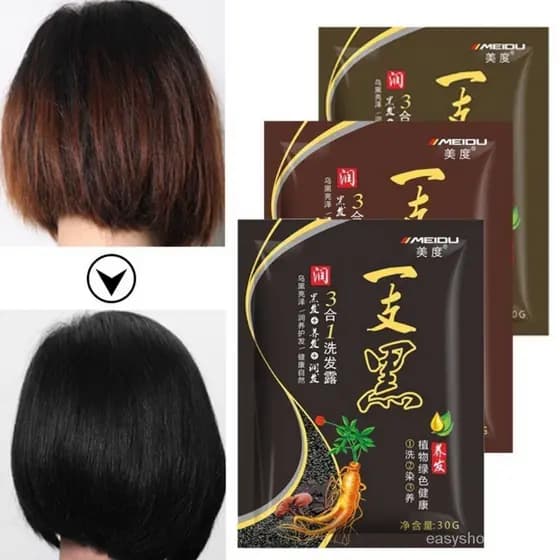 MEIDU Trial Pack 30g Shampoo De Tintura De Cabelo De Cor Natural E Cobertura Fortemente Cabelos Grisalhos Beleza Uma Lav