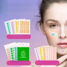 Adesivo de acne colorido de hidrogel portátil embalado individualmente PE corretivo estrela remendo à prova d'água 40 fo