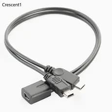 Crescent1 Extensor Divisor USB 5p Fêmea Para + Extensão Carregamento
