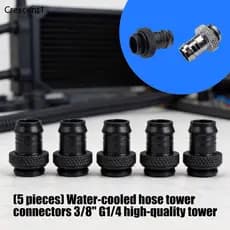 Crescent1 Preto E Prata PC Refrigeração A Farpa Encaixe 3 8 Polegadas G1 4 Conectores Roscados