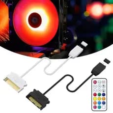 Controle Sincronização ARGB Operado Remoto 5V 3 Pinos Para PC Jogos Vários Padrões Iluminação Dinâmica
