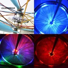 LED Magia Frente Cauda Falou Roda Luz De Advertência Bicicleta Ciclismo Acessórios