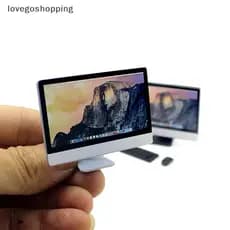 [lovego] 1 : 12 Casa De Bonecas Em Miniatura Mini Desktopputer Mouse E Teclado Móveis Modelo De Decoração Brinquedo Bone
