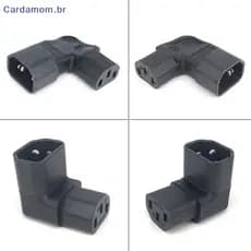 { CARDA } 3 Pinos Macho Para Fêmea Estender 90 Graus Baixo Ângulo Conversor Ca IEC 320 C14 C13 Adaptador De Esquerdo E D