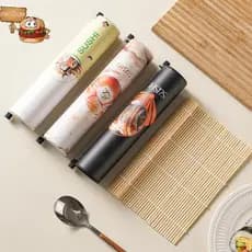 Sol Redondo Sushi Push Box Sem Bagunça Grau Alimentício Fazendo Molde Com Molho Palha Para Crianças Diversão DIY Ativida