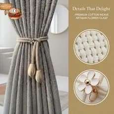 Cortina De Sol Tiebas Conjunto Ajustável Flor Bules Sem Perfuração Suportes Para Casa Sala Estar Quarto Decoração Brilho