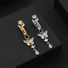 [Brightlight] Clipe De Barriga Falsa Para No Umbigo Umbilical , Brinco De Cartilagem Pircing Falso , Ornamento Corporal