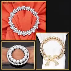 [brightlight.br] Pearl Rhinestone Crystal Hijab Buckle Clothes Corner Shawl Brooch Pin [BR]