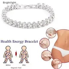 [Brightlight] Pulseira Magnética Com Contas Para Cuidados De Saúde , Joias Perda De Peso , Cristal Feminino [BR]