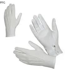PFG 1 Par De Luvas Formais Brancas , Guarda De Honra Branca , Desfile , Santa , Mulheres , Homens , Inspeção FG