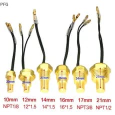 PFG 1PC 12V/24V 10MM 12MM 14MM 16MM 17MM 21MM Sensor De Temperatura Da Água Universal Do Carro Medidor FG
