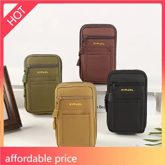 LA2M-1 PC Masculino Zíper Multi-Bolsos Bolsa De Cintura Pequena Nova Telefone Esportivo Titular Do Cartão